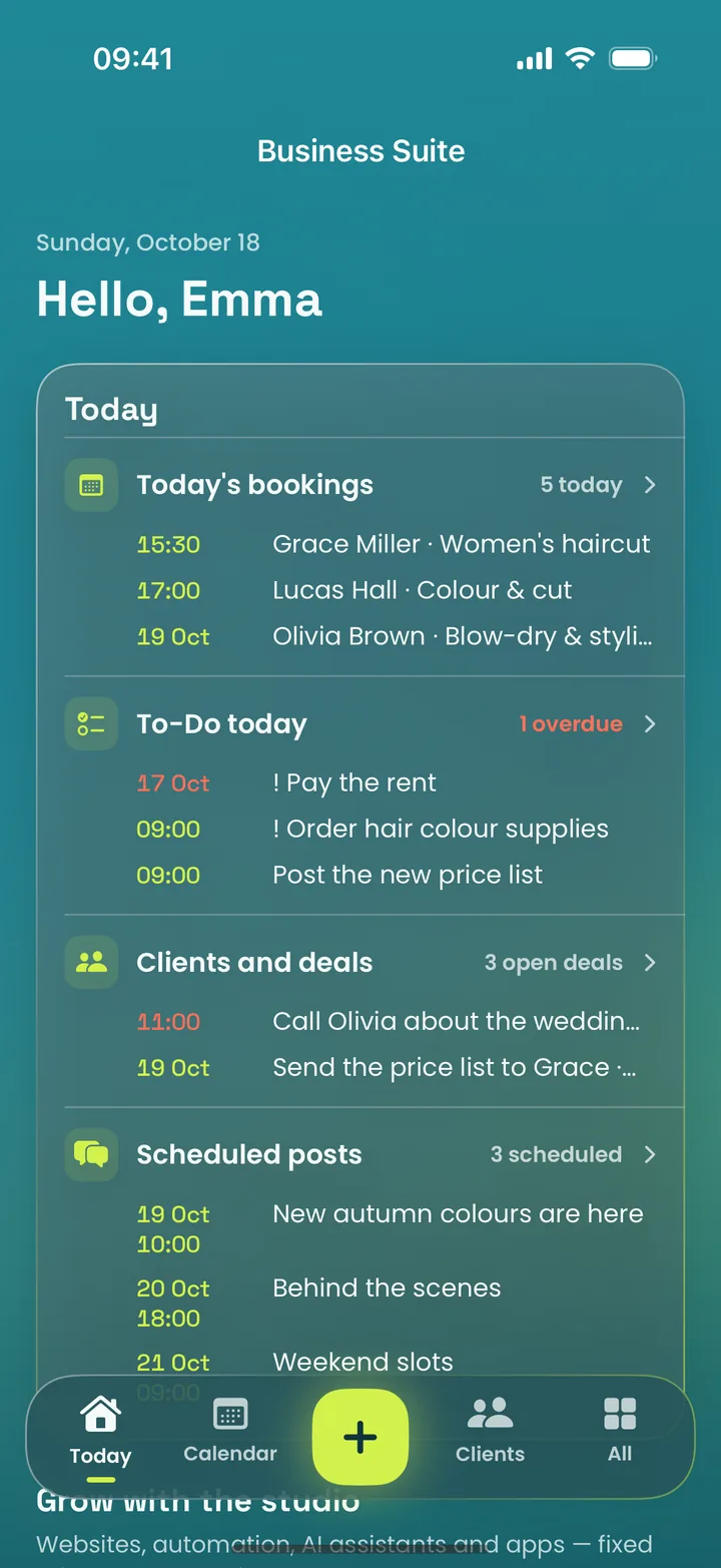 MotionFlow app on iPhone: Today