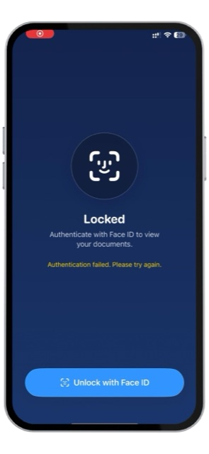 Office Scanner Face ID lock screen
